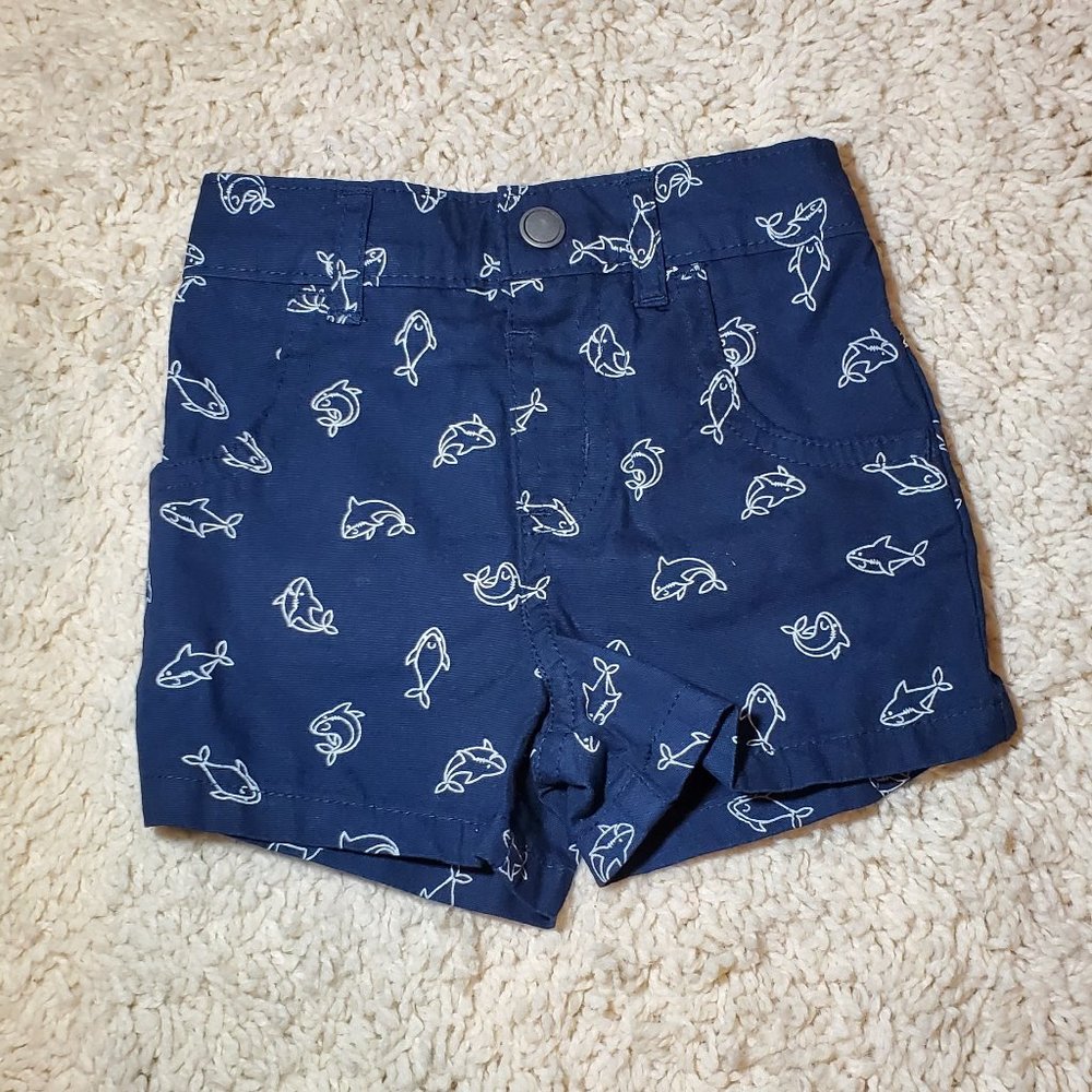 Garanimals Baby Boy Blue w/White Sharks Shorts 3-6M